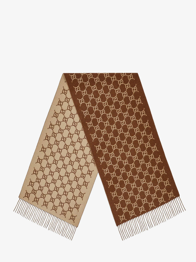 Gucci Gg Cashmere Scarf Uni Havana Beige