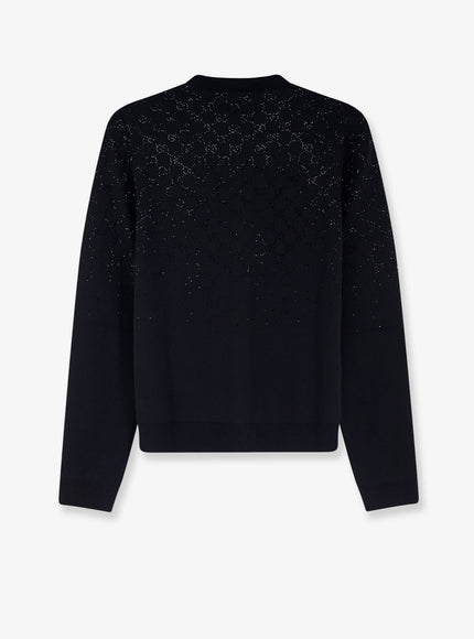 Gucci Wool And Viscose Cardigan With All-Over Gg Logo