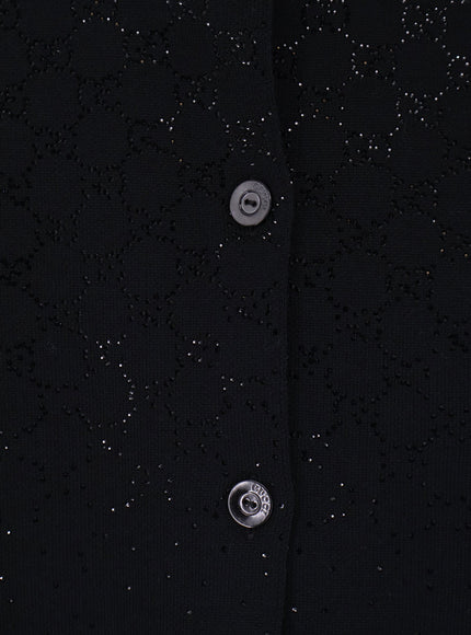 Gucci Wool And Viscose Cardigan With All-Over Gg Logo