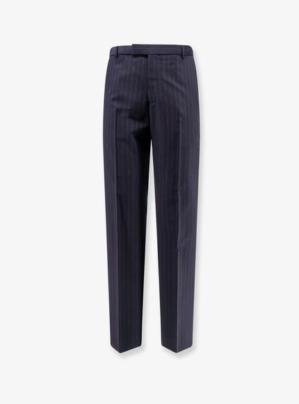 Gucci Gucci Pinstripe Wool Trousers Blue Grey