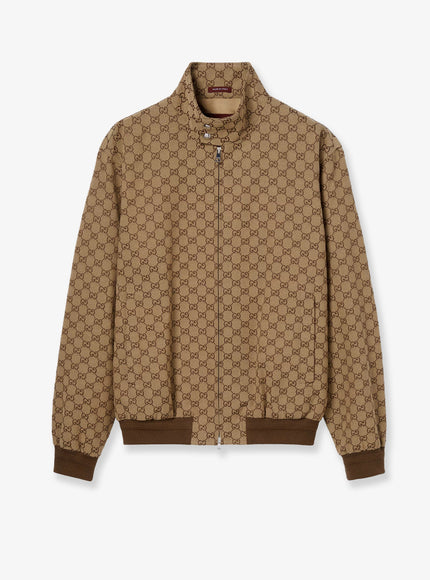 Gucci Gg Fabric Jacket Camel Ebony