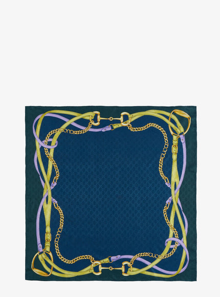 Gucci Silk Foulard Uni Navy