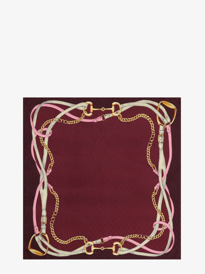 Gucci Silk Foulard Uni Bordeaux