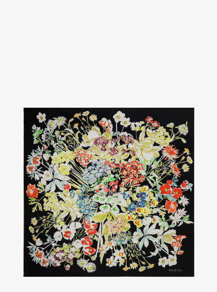 Gucci Silk Foulard Uni Blackyellow