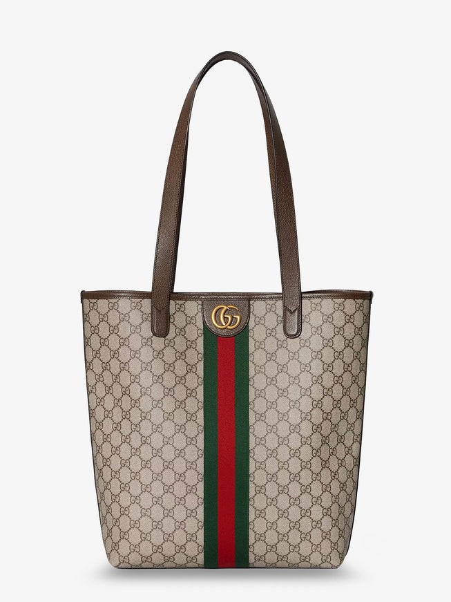Gucci Gg Monogram Fabric Ophidia Shopping Bag Uni Beige Marrone