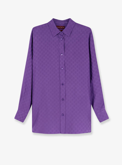 Gucci Gg Silk Shirt New Magic Purple