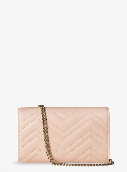 Gucci Quilted Leather Crossbody Bag With Metal Gg Logo