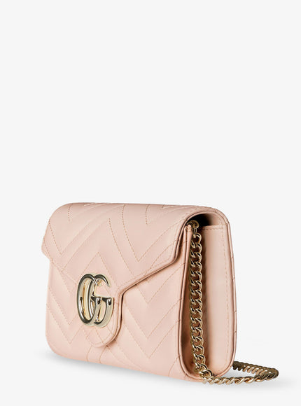 Gucci Quilted Leather Crossbody Bag With Metal Gg Logo