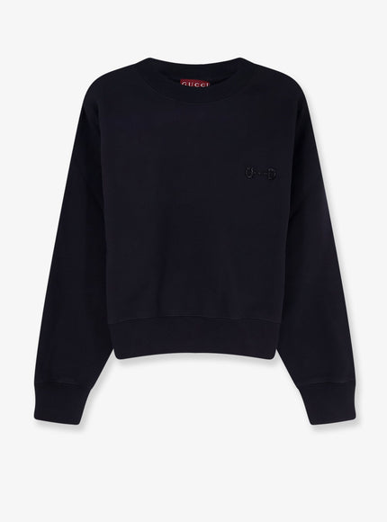 Gucci Cotton Sweatshirt With Beaded Horsebit Detail Black Mix