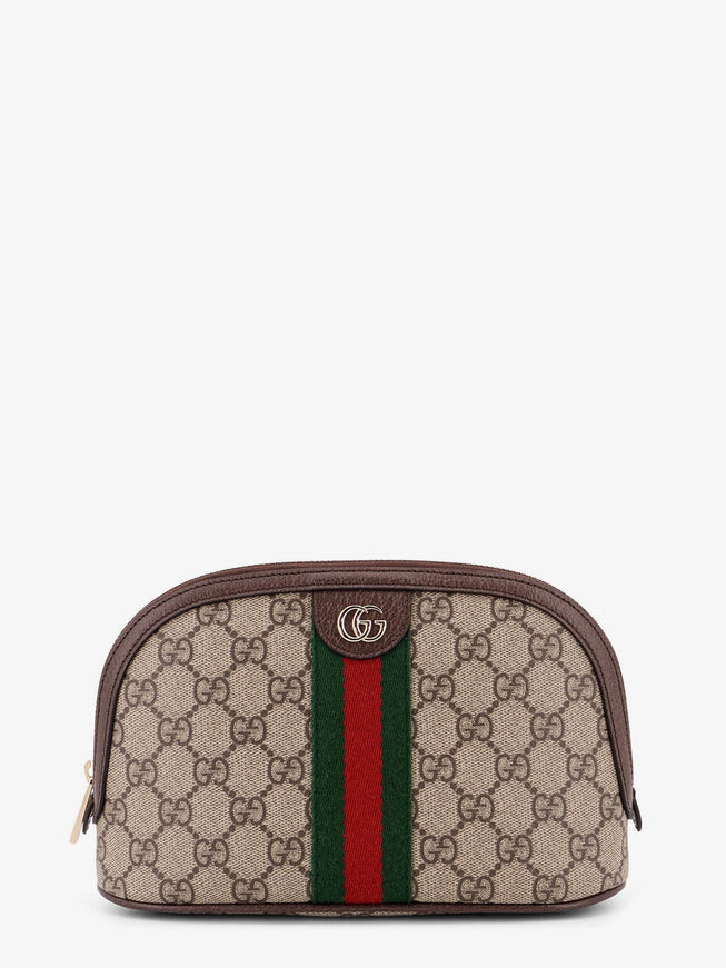 Gucci Coated Canvas Beauty Case With Gg Motif Uni Acero