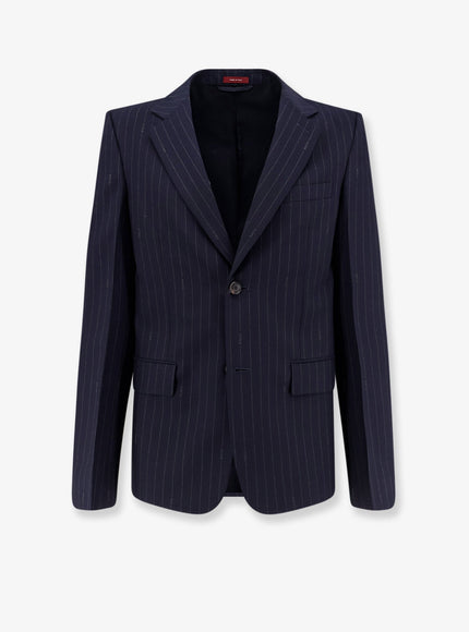Gucci Gucci Pinstripe Wool Single-Breasted Blazer Blue Grey