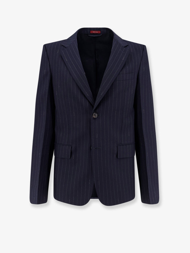 Gucci Gucci Pinstripe Wool Single-Breasted Blazer Blue Grey