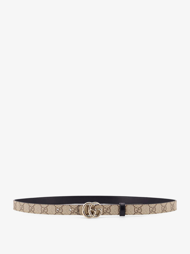 Gucci Coated Canvas Reversible Belt With Gg Supreme Motif Ebony Black