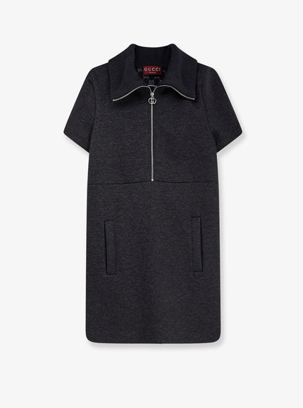 Gucci Double Jersey Dress Dark Grey
