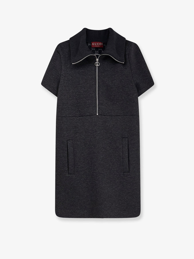 Gucci Double Jersey Dress Dark Grey