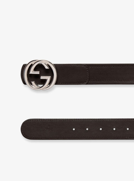 Gucci Web Fabric And Leather Belt