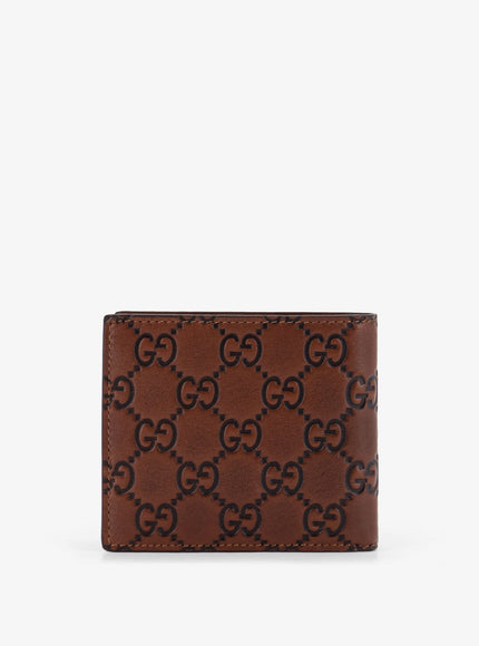 Gucci Gg Emblem Leather Wallet With Embossed Gg Logo