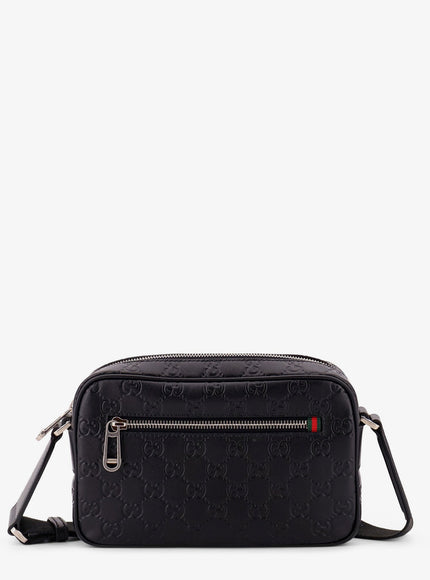 Gucci Gg Emblem Leather Crossbody Bag Uni Black