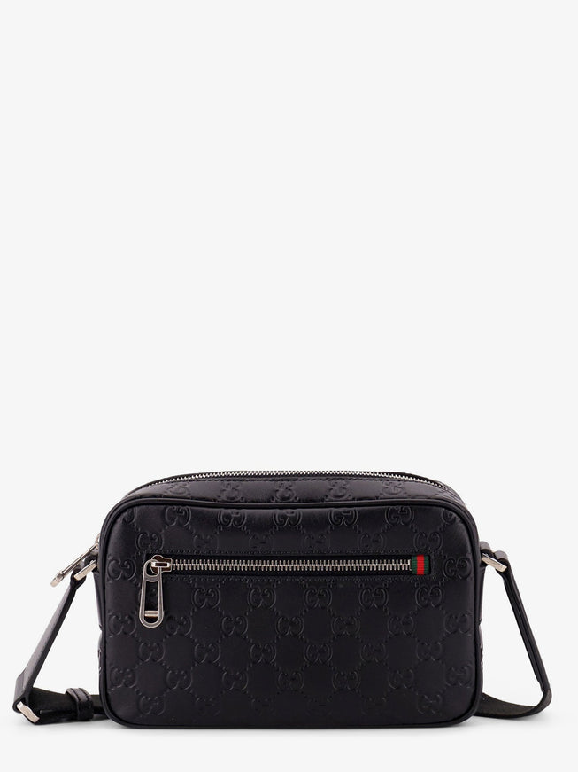Gucci Gg Emblem Leather Crossbody Bag Uni Black