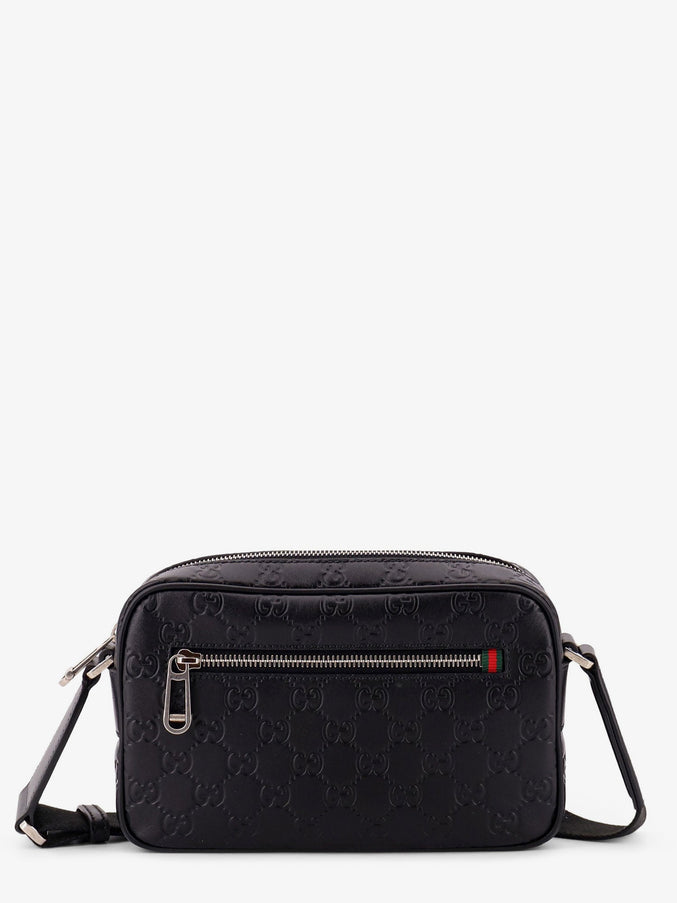 Gucci Gg Emblem Leather Crossbody Bag Uni Black