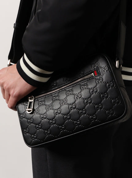 Gucci Gg Emblem Leather Crossbody Bag