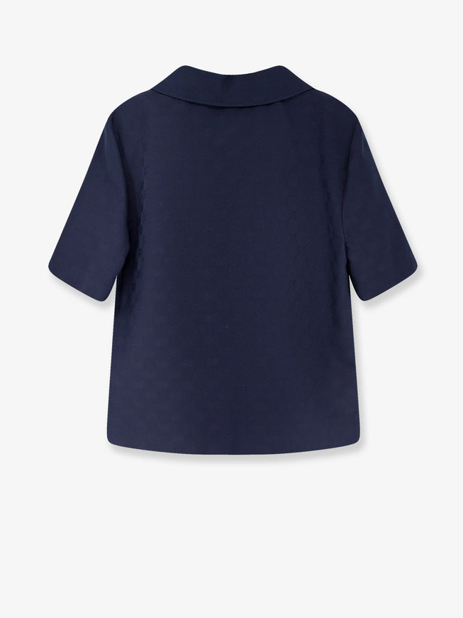 Gucci Fabric Polo Shirt With Gg Pattern