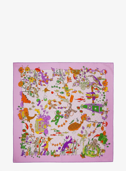 Gucci Silk Foulard Uni Mauve