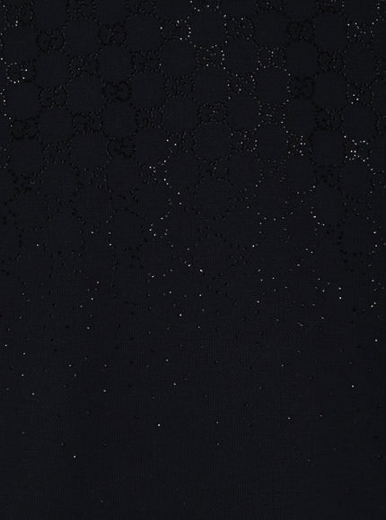 Gucci Short Wool Dress With Gg Crystals