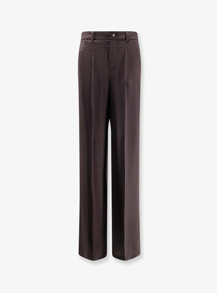 Gucci Jacquard Silk Blend Trousers Deep Chocolate