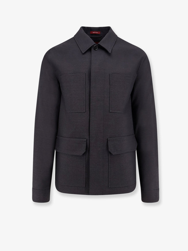 Gucci Wool Shirt/Jacket 48 Dark Grey Green Mc
