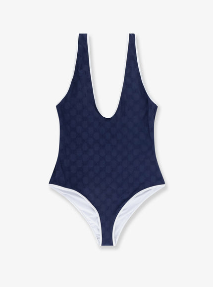 Gucci One-Piece Swimwear With Gg Motif Caspian White