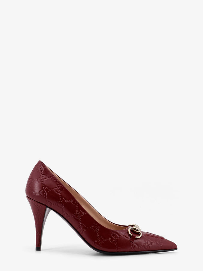 Gucci Gg Leather Décolleté Rosso Ancora