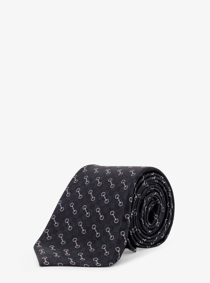 Gucci Silk Tie Uni Black White