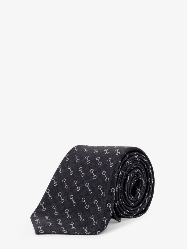 Gucci Silk Tie Uni Black White