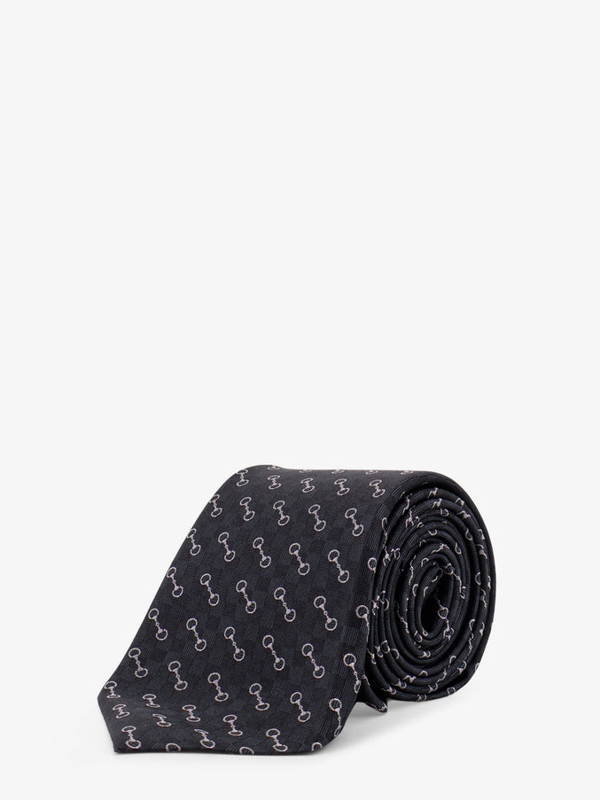 Gucci Silk Tie Uni Black White