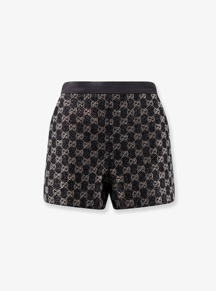 Gucci Lightweight Lamé Wool Tweed Shorts Black