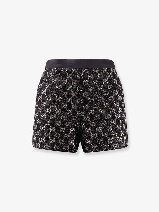 Gucci Lightweight Lamé Wool Tweed Shorts Black