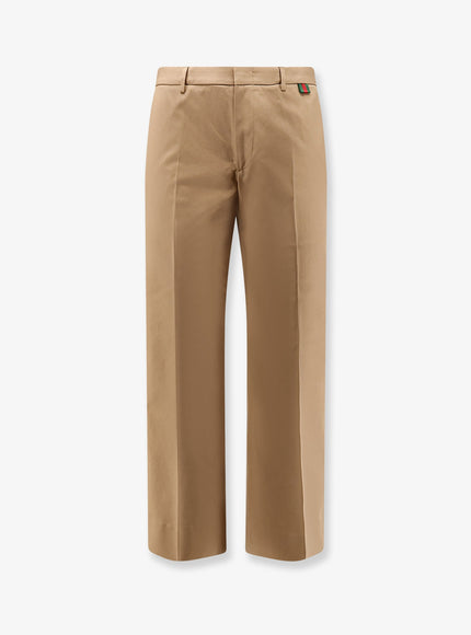 Gucci Cotton Trousers With Web Detail Bisque
