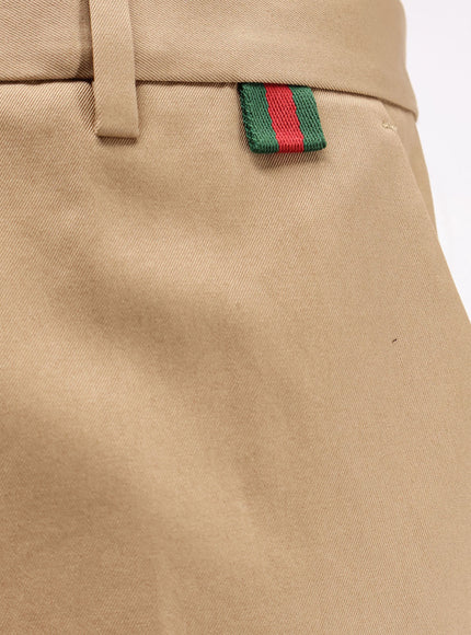 Gucci Cotton Trousers With Web Detail