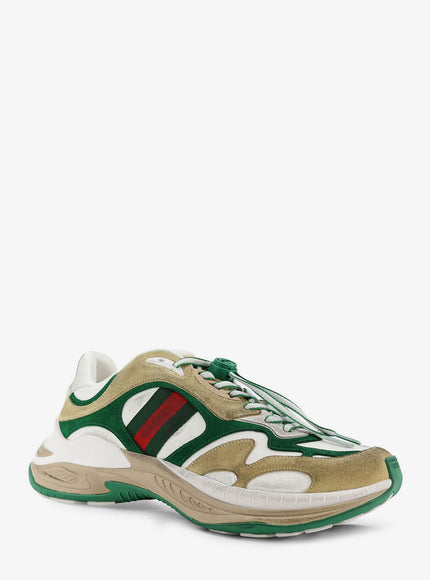 Gucci Suede Sneakers With Side Web Detail