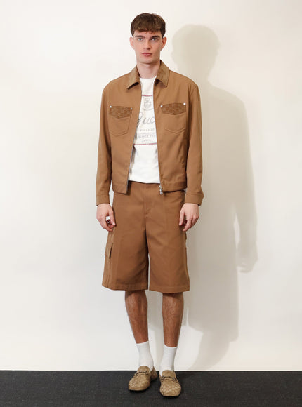 Gucci Canvas Jacket With Gg Details