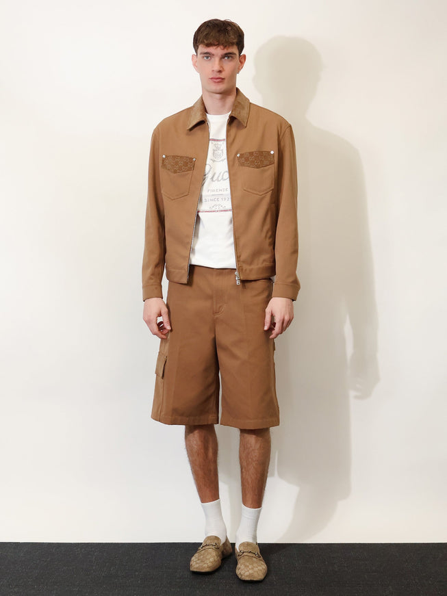 Gucci Canvas Jacket With Gg Details