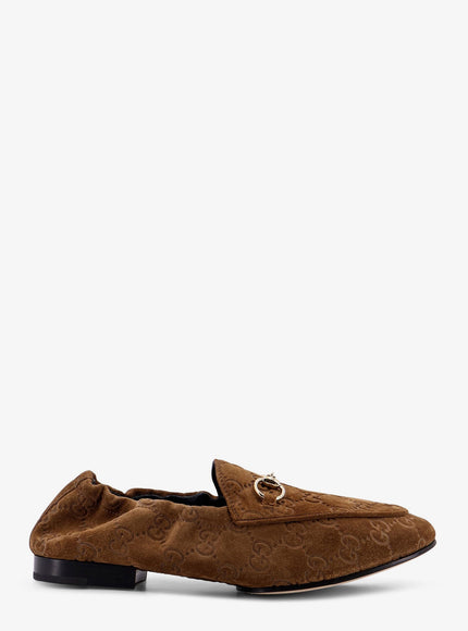Gucci Jordaan Suede Loafers 40 Pepper Brown