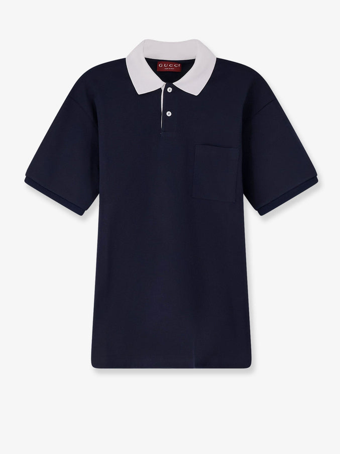 Gucci Cotton Piquet Polo Shirt Night Sky