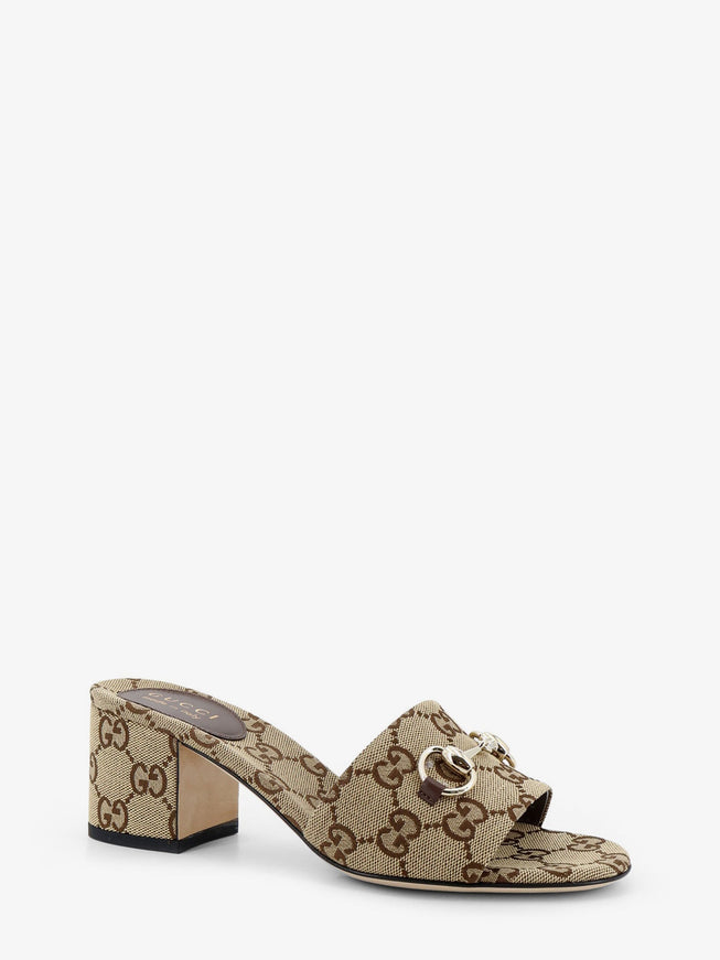 Gucci Gg Fabric Sandals With Metal Horsebit