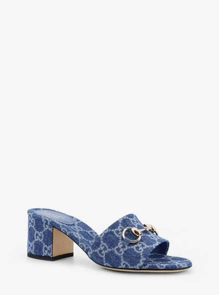 Gucci Gg Fabric Sandals With Metal Horsebit