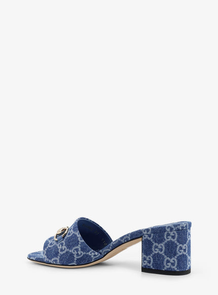 Gucci Gg Fabric Sandals With Metal Horsebit