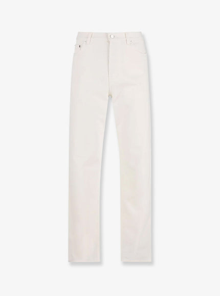 Gucci Denim Trousers With Metal Horsebit Detail On The Back White