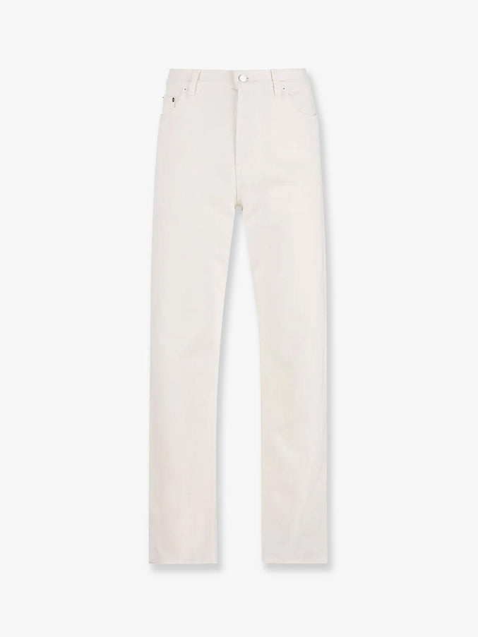 Gucci Denim Trousers With Metal Horsebit Detail On The Back White