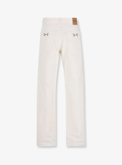 Gucci Denim Trousers With Metal Horsebit Detail On The Back